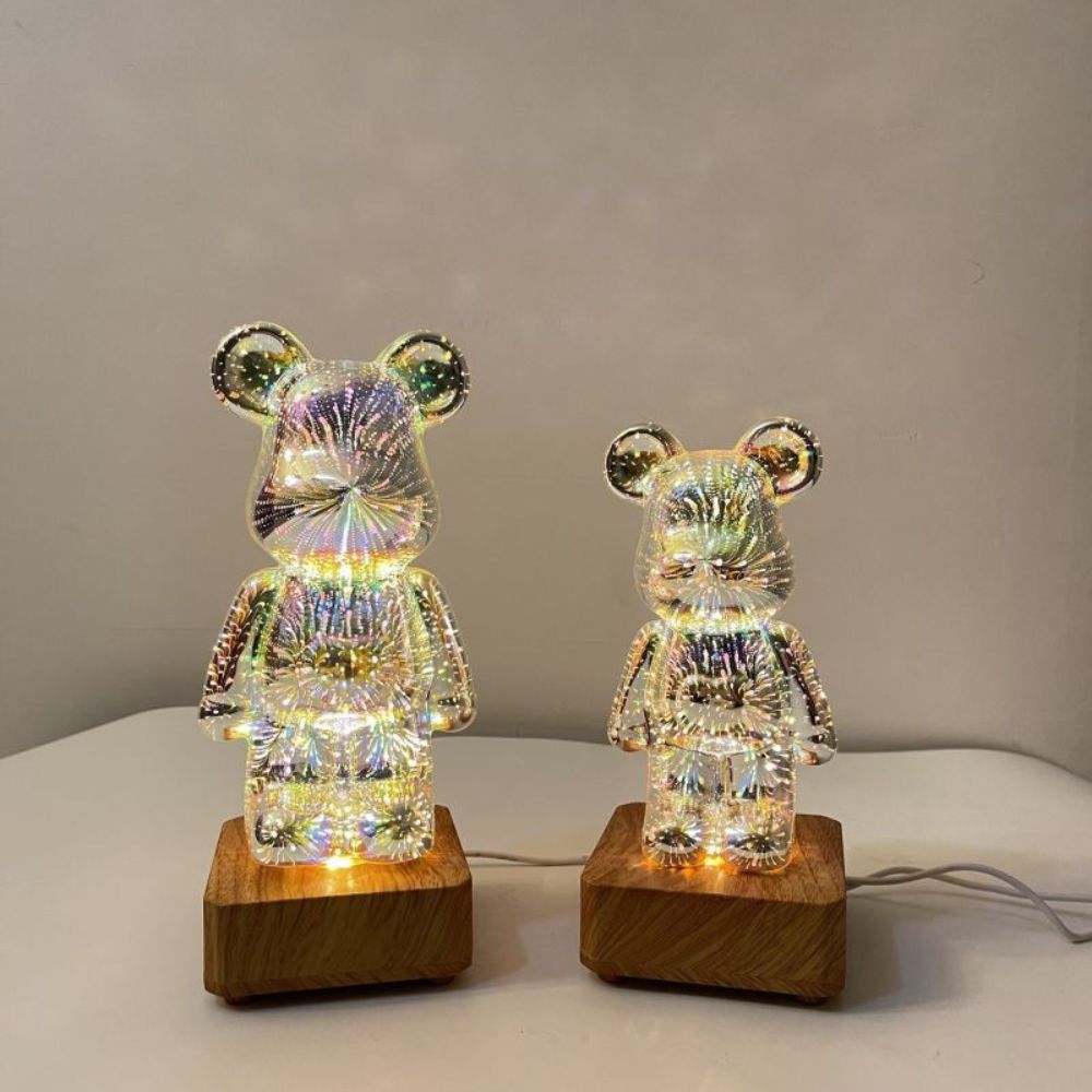 Light night 3D Fireworks Bear
