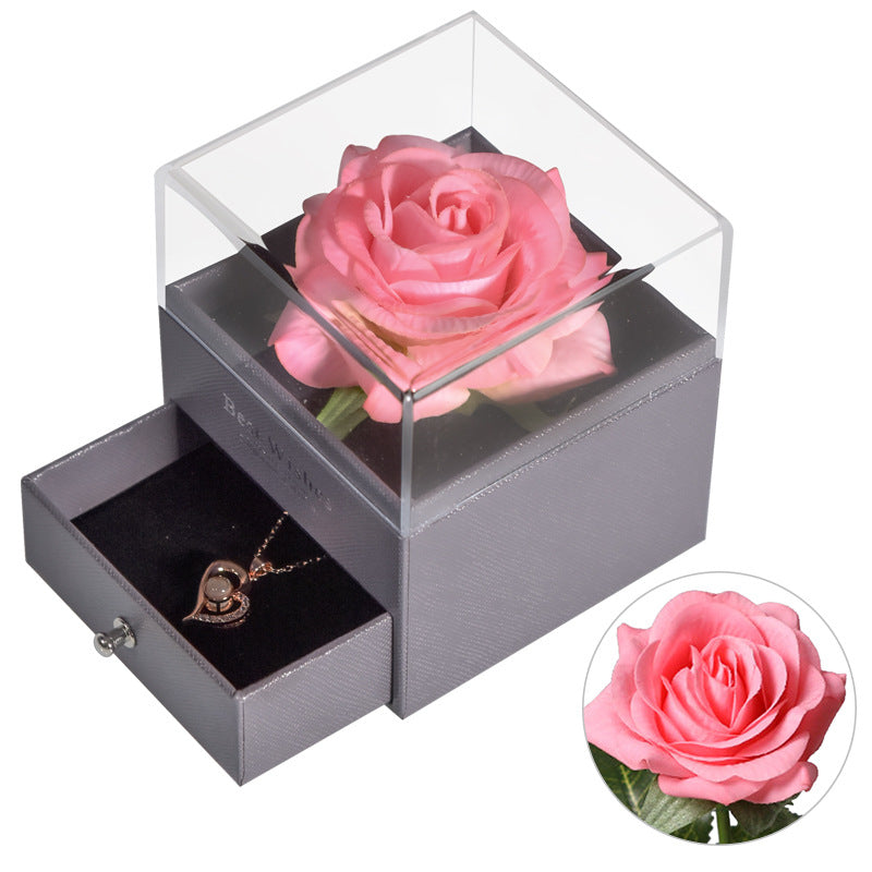 Eternal Rose Jewelry Box(With Necklace)