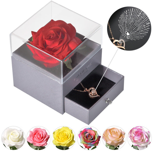 Eternal Rose Jewelry Box(With Necklace)