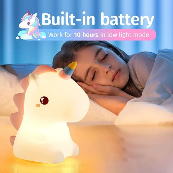 Unicorn night lamp Children's room decor Animated LED night light Magical bedroom accessories Cute animal night light Color-changing night lamp Kids' bedroom lighting Unicorn-themed nursery decor Children's night light LED animal lamp, Magical unicorn lamp, Cute night light, Children's bedroom decor, Colorful LED lighting, Whimsical unicorn design, KasGlobe™️