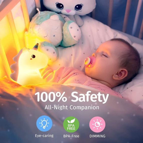 Unicorn night lamp Children's room decor Animated LED night light Magical bedroom accessories Cute animal night light Color-changing night lamp Kids' bedroom lighting Unicorn-themed nursery decor Children's night light LED animal lamp, unicorn
