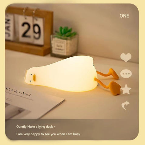 Duck-shaped night light Animal-themed night light Cute night light Quirky night light Children's night light Decorative night light LED night light Nursery night light Relaxing night light Whimsical night light Bedroom night light Soft glow night light Fun night light Unique night light Comforting night light