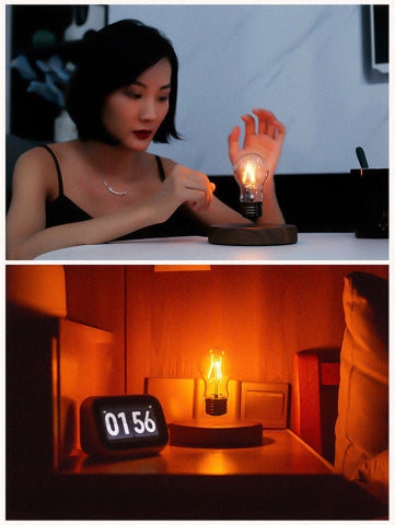 Ambient lighting bulb Mesmerizing night light Floating light bulb Levitating light fixture Modern ambient lamp Magnetic levitation lamp Unique night light Decorative light bulb Innovative ambient lighting LED magnetic night light