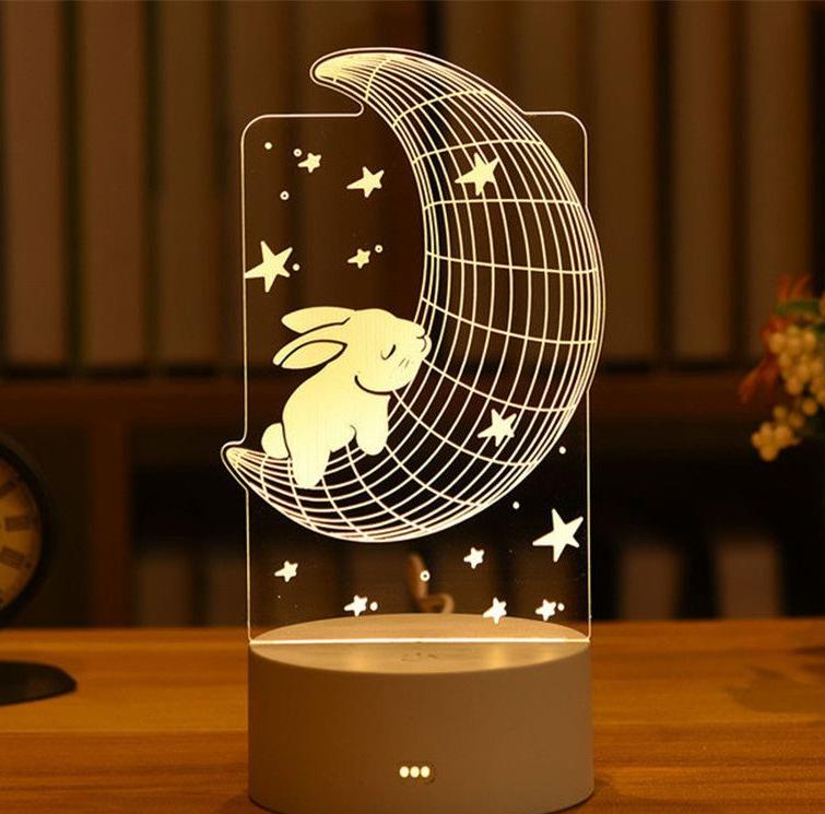 Night light, Stereo light, Atmosphere light, Relaxing light, Bedroom decor, Home lighting, Modern design, LED light, Ambient lighting, KasGlobe™️, veilleuse lapin, i