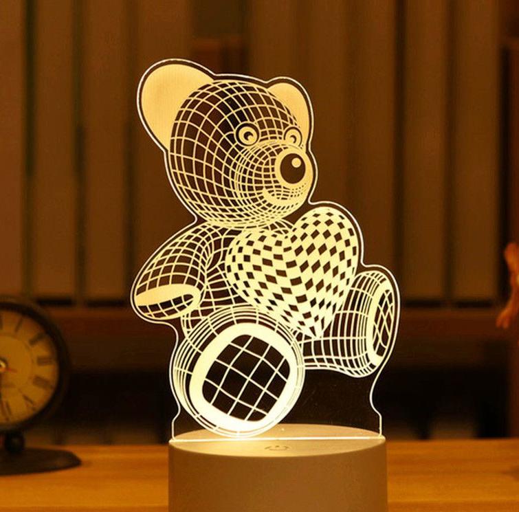 veilleuse ourson, Night light, Stereo light, Atmosphere light, Relaxing light, Bedroom decor, Home lighting, Modern design, LED light, Ambient lighting, KasGlobe™️