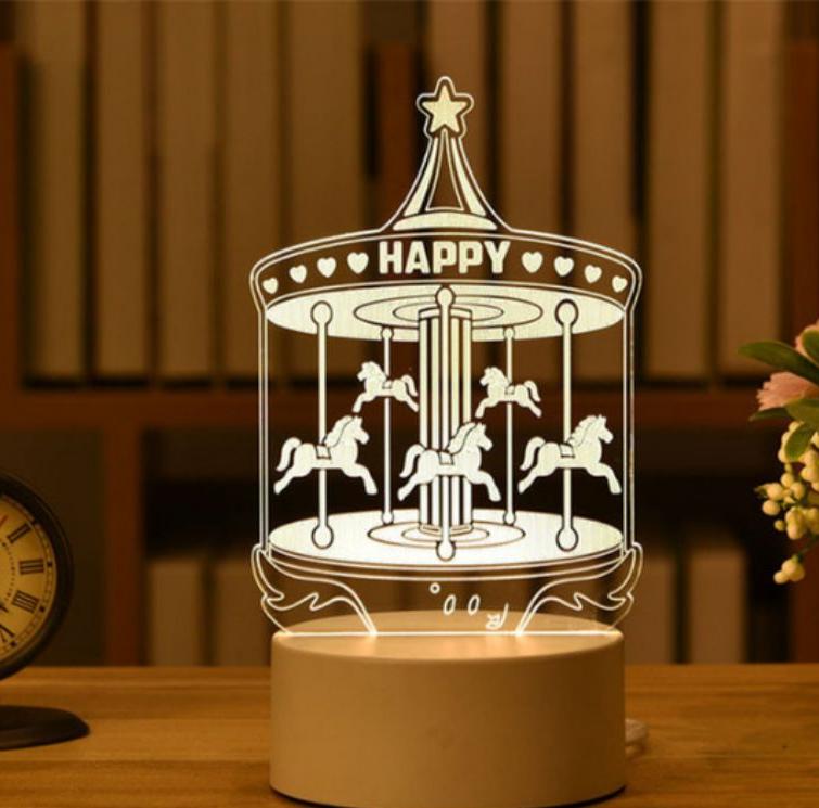 veilleuse manège, carouselle, Night light, Stereo light, Atmosphere light, Relaxing light, Bedroom decor, Home lighting, Modern design, LED light, Ambient lighting, KasGlobe™️