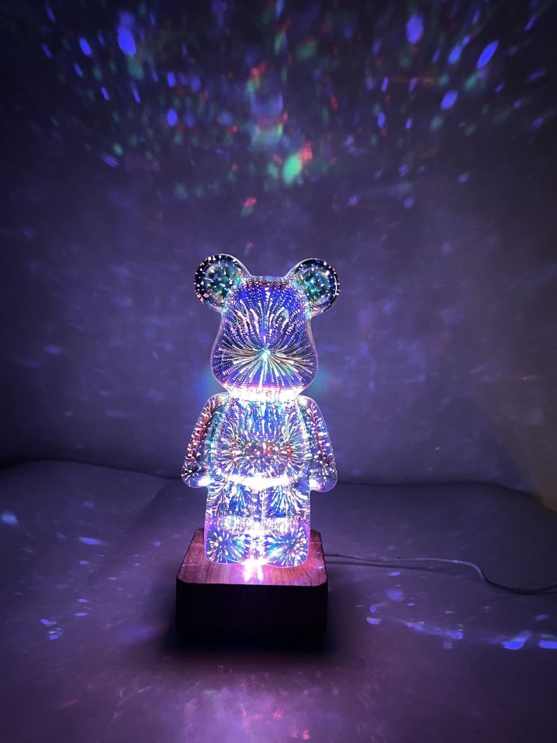 Light night 3D Fireworks Bear