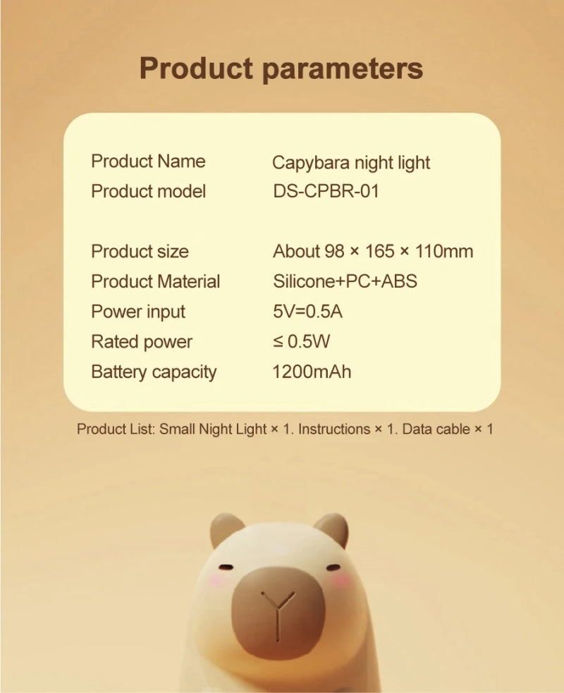 Capibala Night Light: Whimsical Glow for Magical Nights