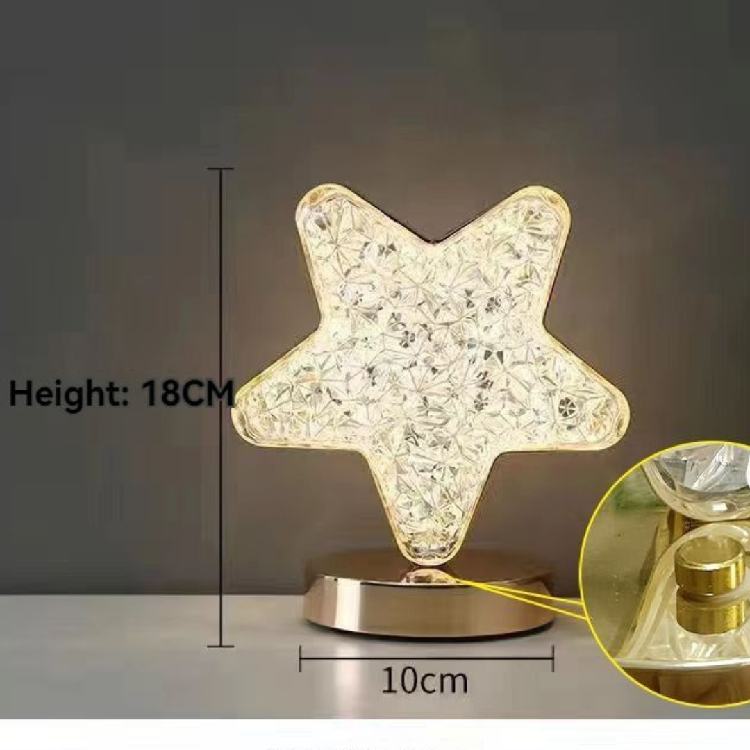 Simple Decoration of Crystal Table Lamp with Stars and Moon