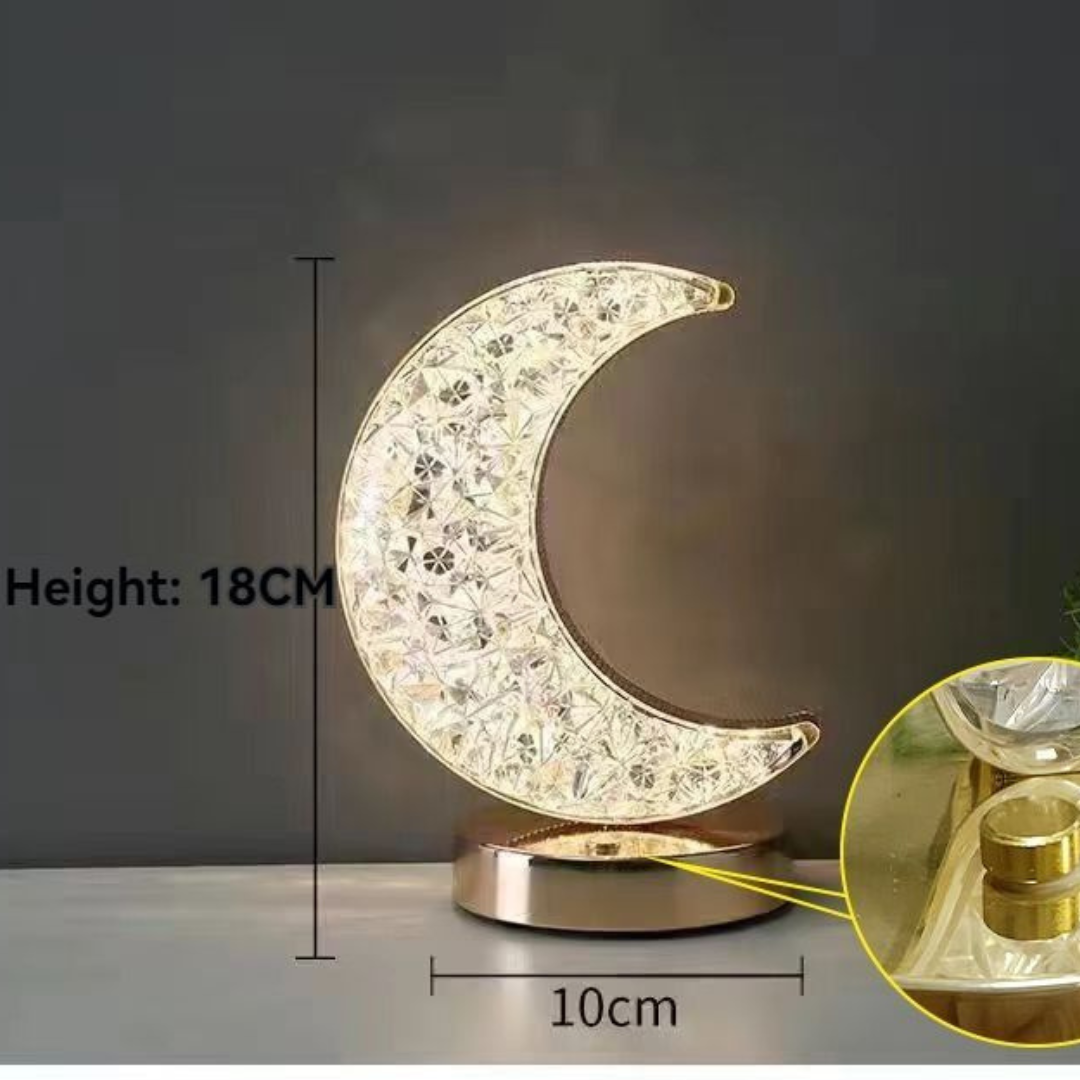 Simple Decoration of Crystal Table Lamp with Stars and Moon