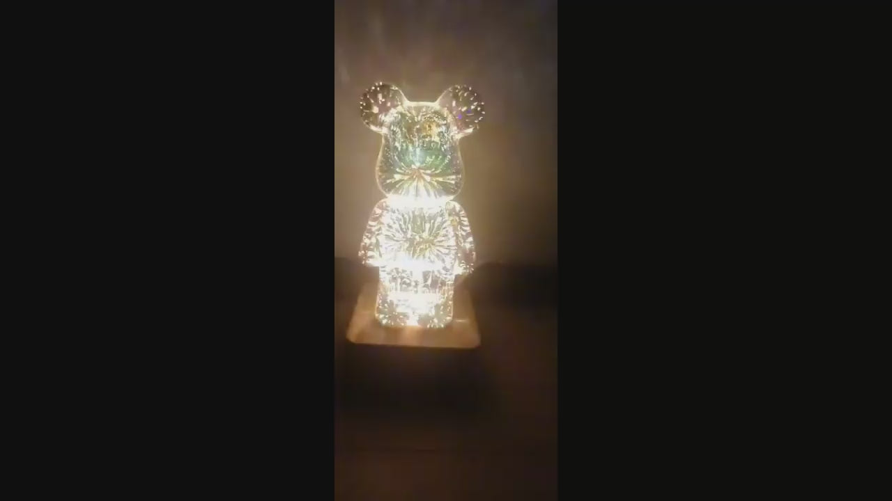 Light night 3D Fireworks Bear