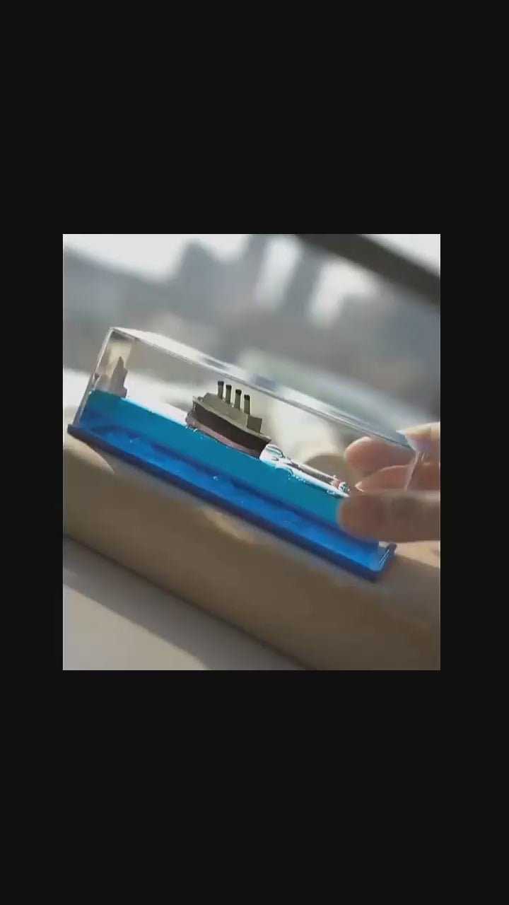 Nautical Decor Ornament Ocean Theme Home Decor Ship in a Bottle Ornament Acrylic Ship Decor Maritime Home Accent Sailboat Decorative Piece Underwater Theme Ornament Nautical Resin Sculpture Coastal Home Decoration Marine Inspired Decor