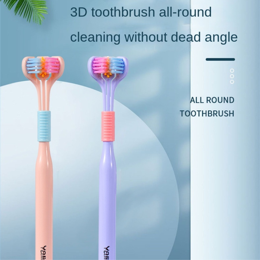 Three Sided Soft Hair Toothbrush - Complete Cleaning for Optimal Oral Hygiene