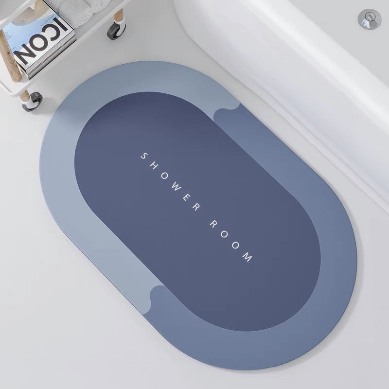 tapis bleu, Bathroom mat Absorbent bath rug Shower mat Plush bath mat Soft bathroom rug Water-resistant bath mat Non-slip bath mat Microfiber bath mat