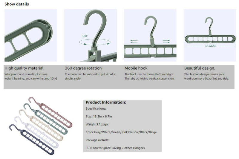 9-Hole Hanger Organizer your home