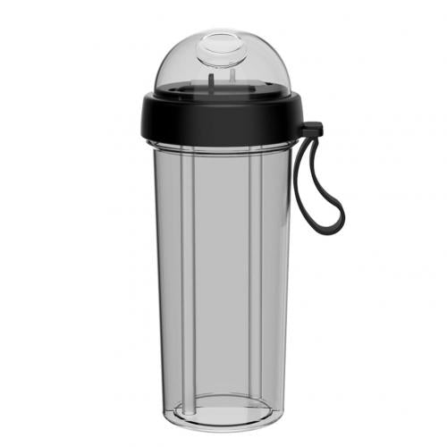 Portable Plastic Dual Straw Water Bottle – Leakproof Sports Bottle