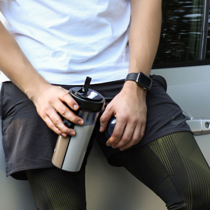 Portable Plastic Dual Straw Water Bottle – Leakproof Sports Bottle