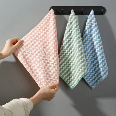 Dish towel Cleaning cloth Kitchen towel Dishwashing rag Absorbent towel Household cleaning towel Dish scrubber cloth Microfiber cleaning towel Kitchen cleaning rag