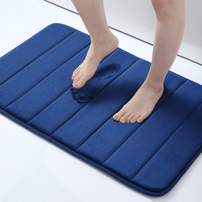 Quick Dry Bath Mat Luxury Bathroom Mat Soft Absorbent Bath Rug Plush Bathroom Rug Non-Slip Bath Mat Microfiber Bathroom Mat Comfortable Bath Mat Absorbent Shower Mat Elegant Bath Mat Stylish Bathroom Rug, mat blue, tapis de bain bleu