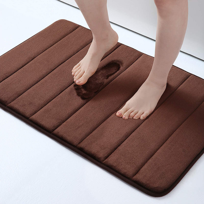 Quick Dry Bath Mat Luxury Bathroom Mat Soft Absorbent Bath Rug Plush Bathroom Rug Non-Slip Bath Mat Microfiber Bathroom Mat Comfortable Bath Mat Absorbent Shower Mat Elegant Bath Mat Stylish Bathroom Rug, tapis de bain marron, mat brown,