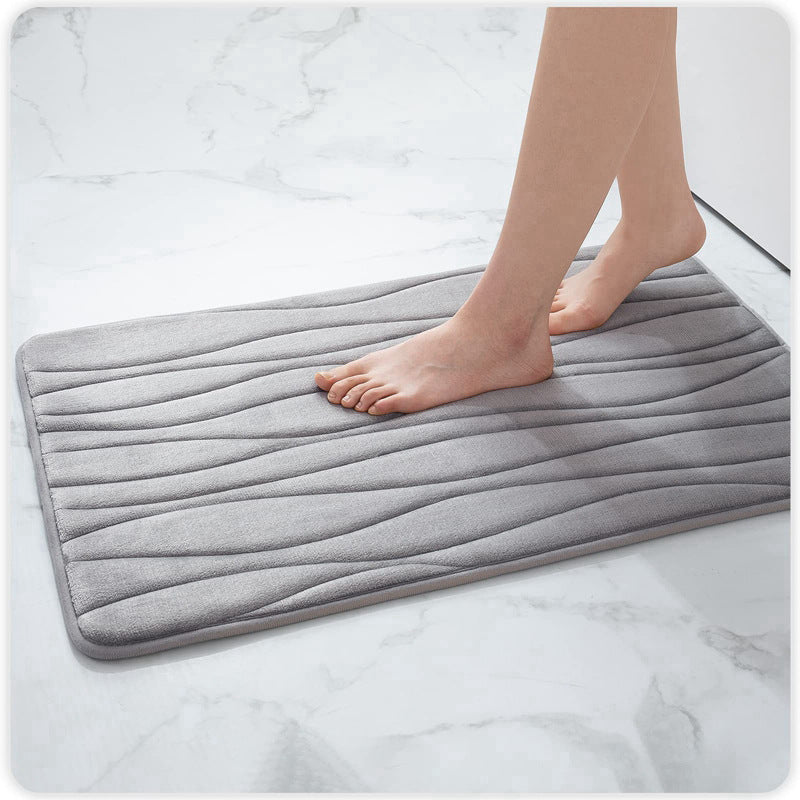 Quick Dry Bath Mat Luxury Bathroom Mat Soft Absorbent Bath Rug Plush Bathroom Rug Non-Slip Bath Mat Microfiber Bathroom Mat Comfortable Bath Mat Absorbent Shower Mat Elegant Bath Mat Stylish Bathroom Rug, bath mat grey, tapis de bain gris,   