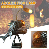 Deep Sea Creature Lamp Marine Life LED Light Ocean Floor Inspired Lamp Abyssal Fish Decor Underwater Theme Lighting Anglerfish Night Light Bioluminescent Fish Lamp Deep Sea Inspired Decor Submersible Creature Lamp Angler Fish Bedroom Decor