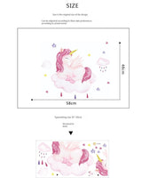 Cartoon Pink Unicorn Wall Stickers - KasGlobe