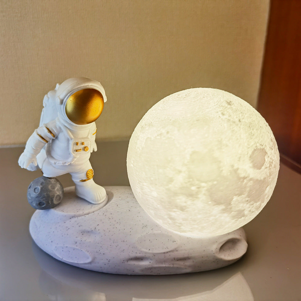 Veilleuse LED, Lune, Astronaute, Enfants, Chambre d'enfant, Ambiance, Rêves, Apaisant, Éclairage doux, Sans fil, Sécurité, Respectueux de l'environnement, Sommeil paisible, veilleuse moon gold, g