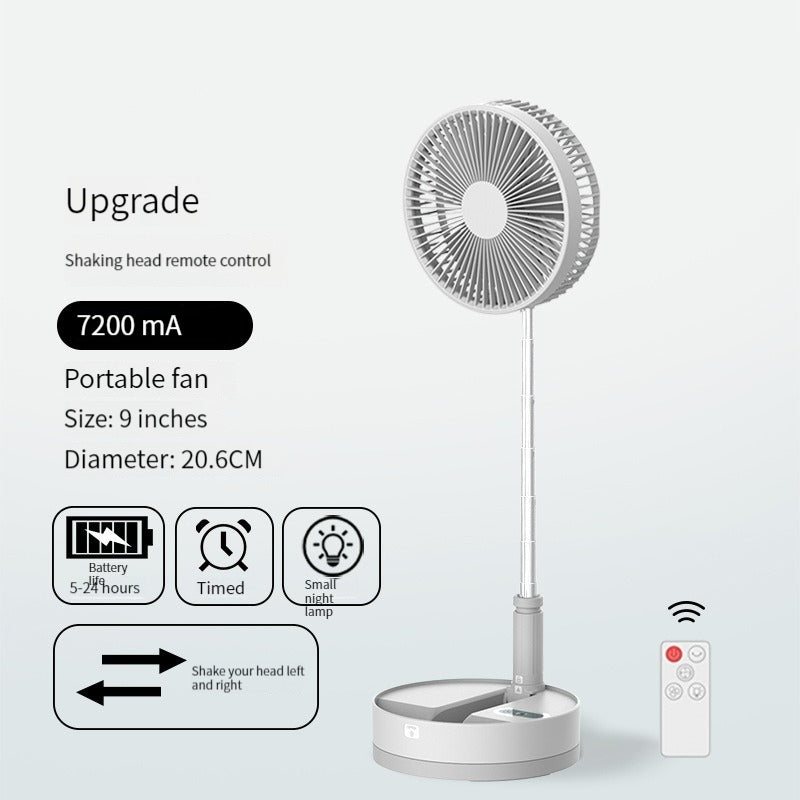 Portable Retractable Charging Fan White