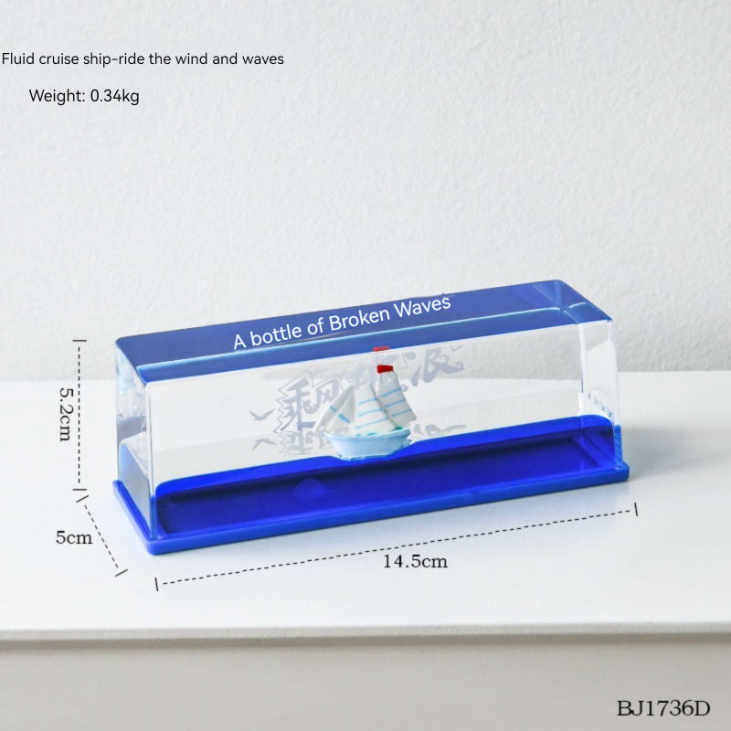 Acrylic Cruise Ship Fluid Ornament