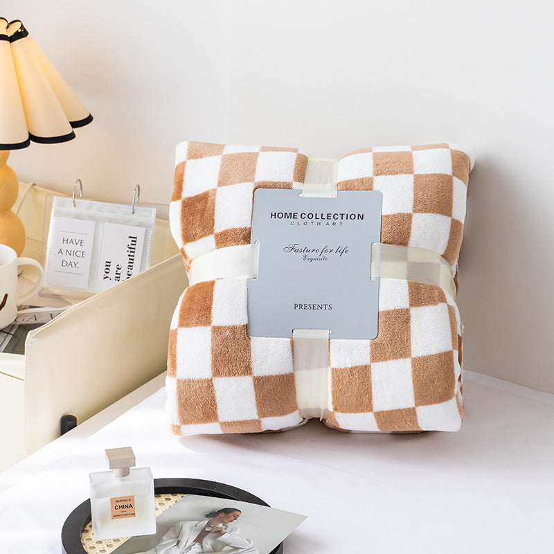 Checkerboard Flannel Printed Blanket