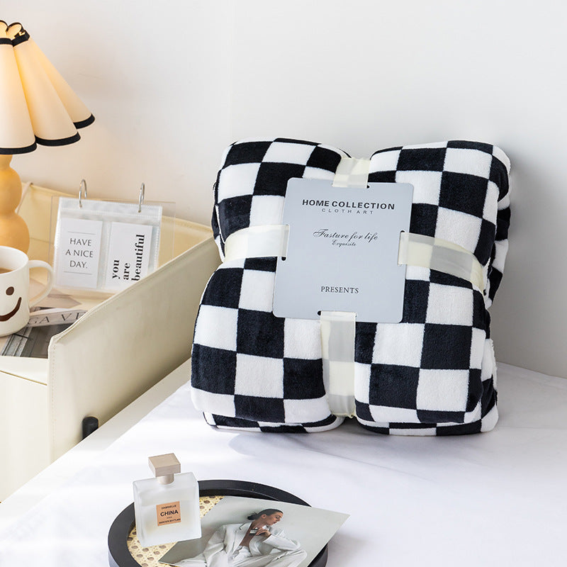 Checkerboard Flannel Printed Blanket