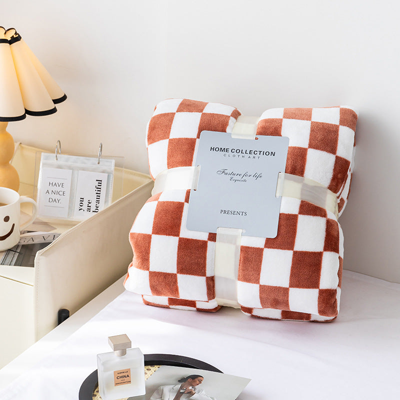Checkerboard Flannel Printed Blanket