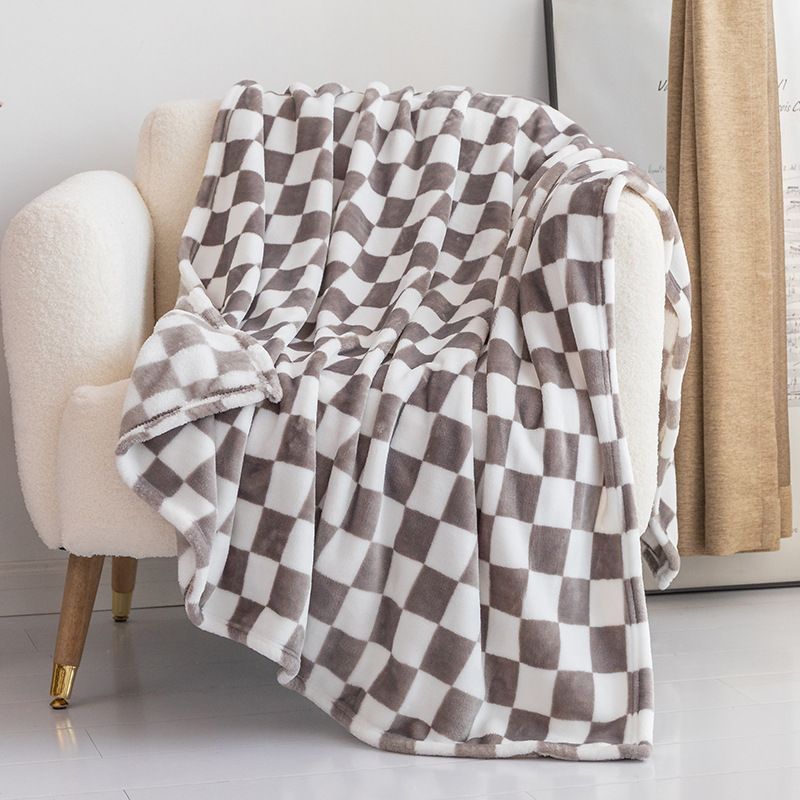 Checkerboard Flannel Printed Blanket