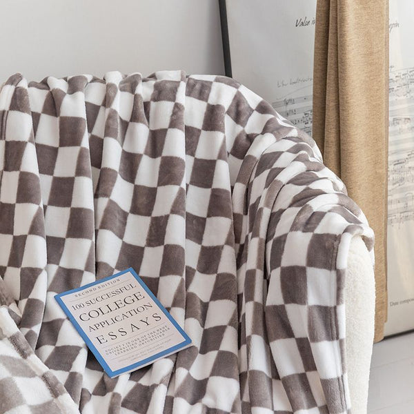 Checkerboard Flannel Printed Blanket - KasGlobe™️Home