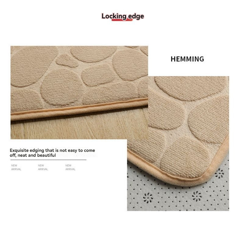 Coral Fleece Embossed Stone Bathroom Mat