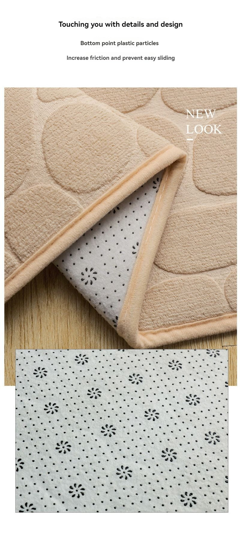 Coral Fleece Embossed Stone Bathroom Mat