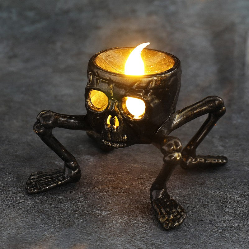 Halloween Skull Candle Light at Home