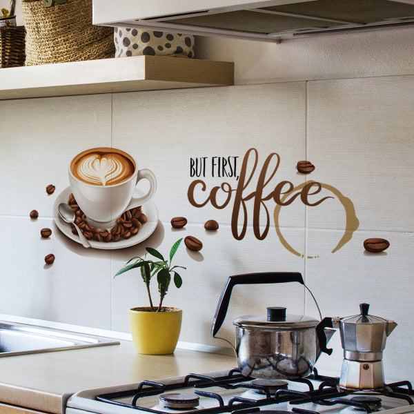 Coffee Bean Coffee Cup Beautification Sticker