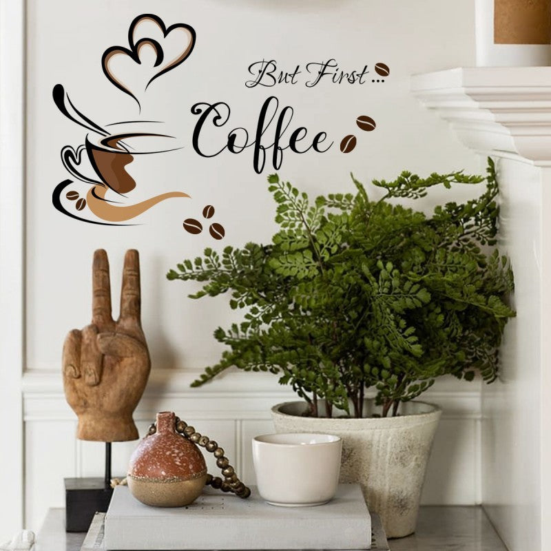 Coffee Cup English Wall Sticker - KasGlobe