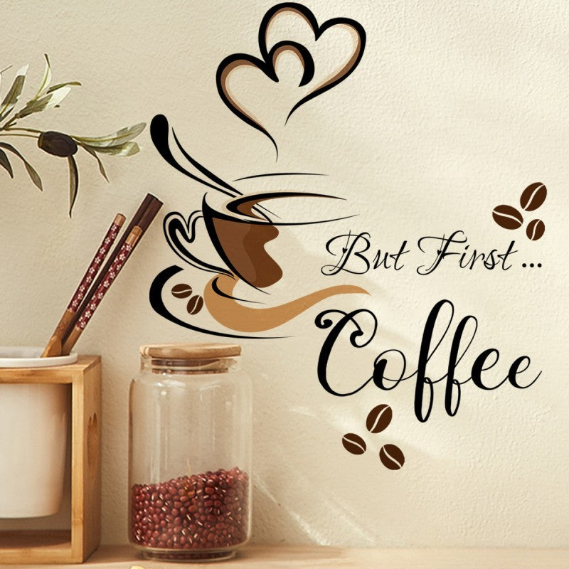 Coffee Cup English Wall Sticker - KasGlobe