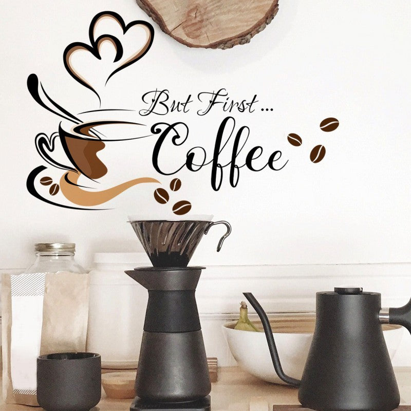 Coffee Cup English Wall Sticker - KasGlobe