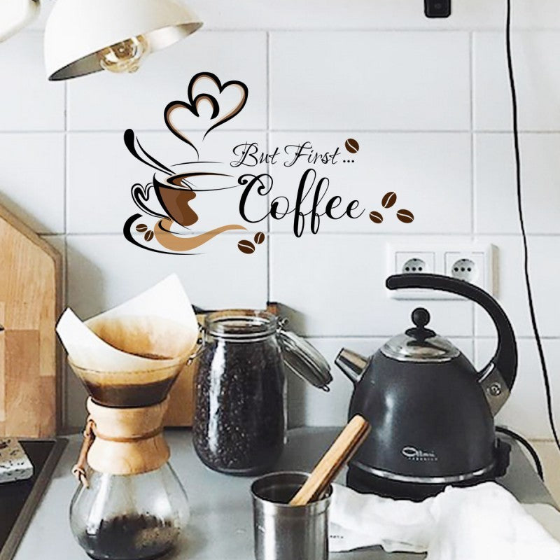 Coffee Cup English Wall Sticker - KasGlobe