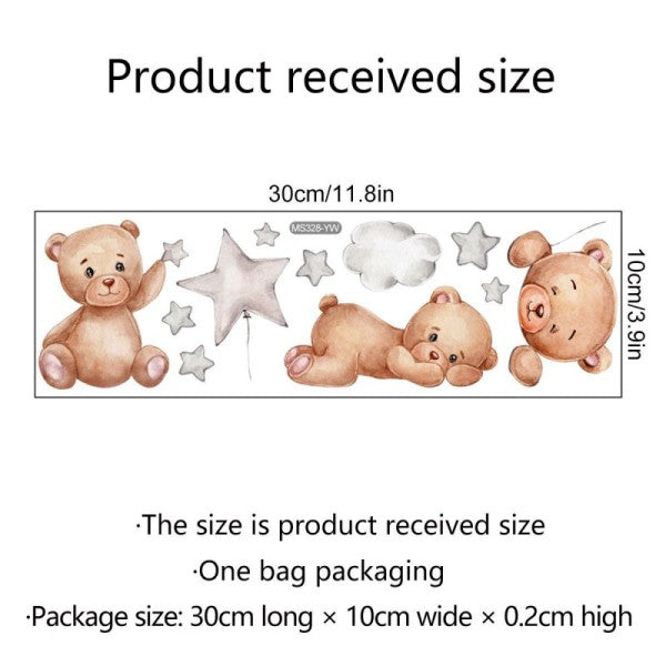 Cartoon Bear Star Switch Wall Sticker