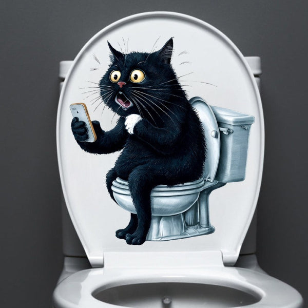 Toilet Sticker cat - KasGlobe