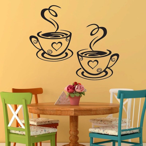 Pair Of Coffee Cup Decorative Sticker