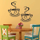 Pair Of Coffee Cup Decorative Sticker - KasGlobe