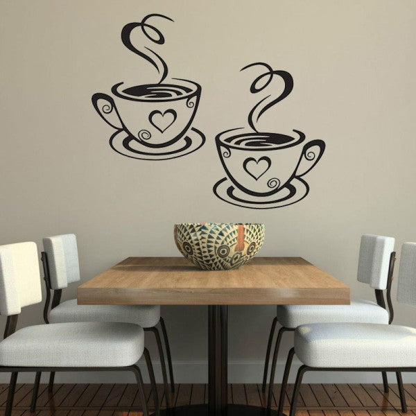 Pair Of Coffee Cup Decorative Sticker