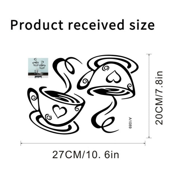 Pair Of Coffee Cup Decorative Sticker - KasGlobe