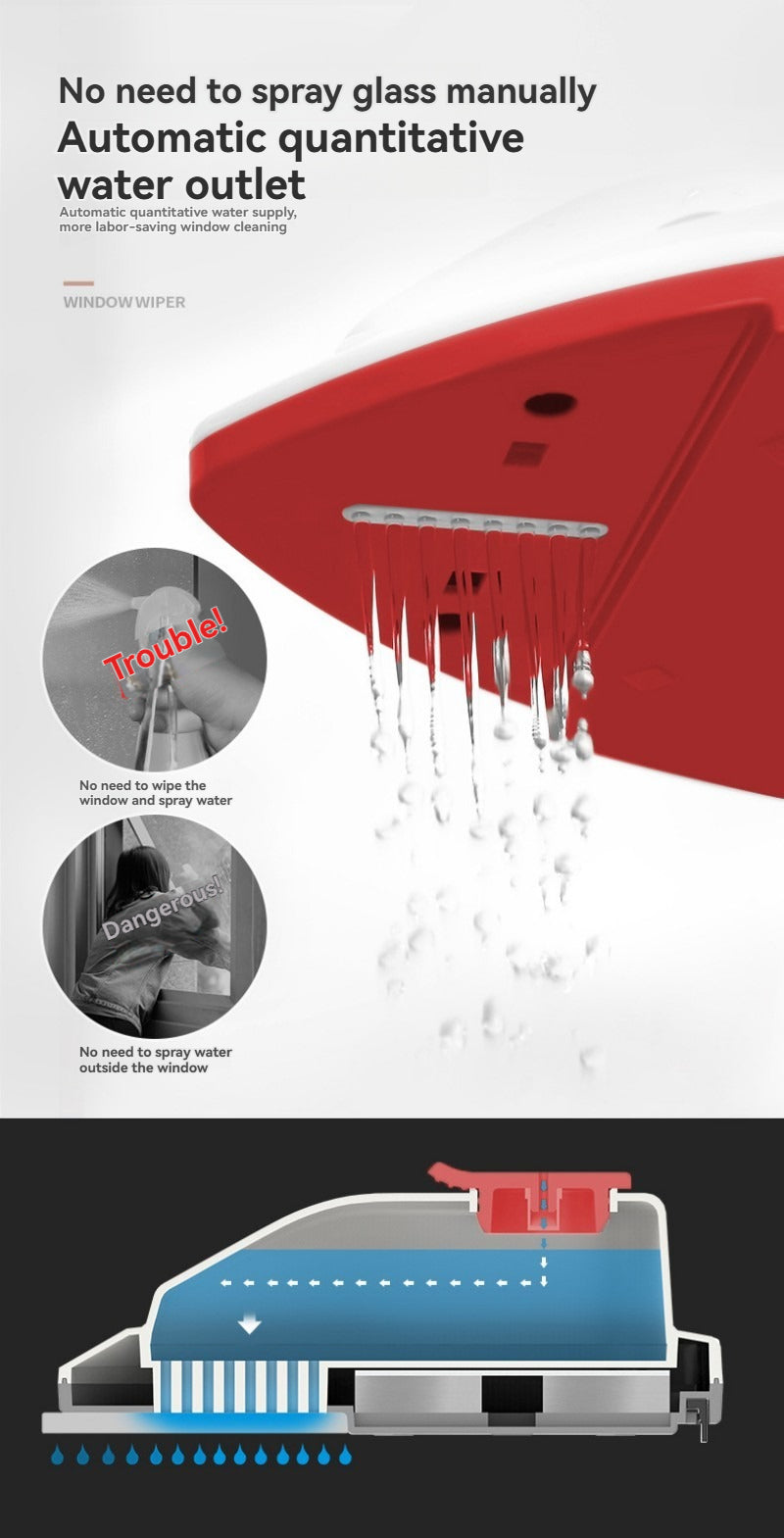 Water Storage Magnetic Glass Wipe